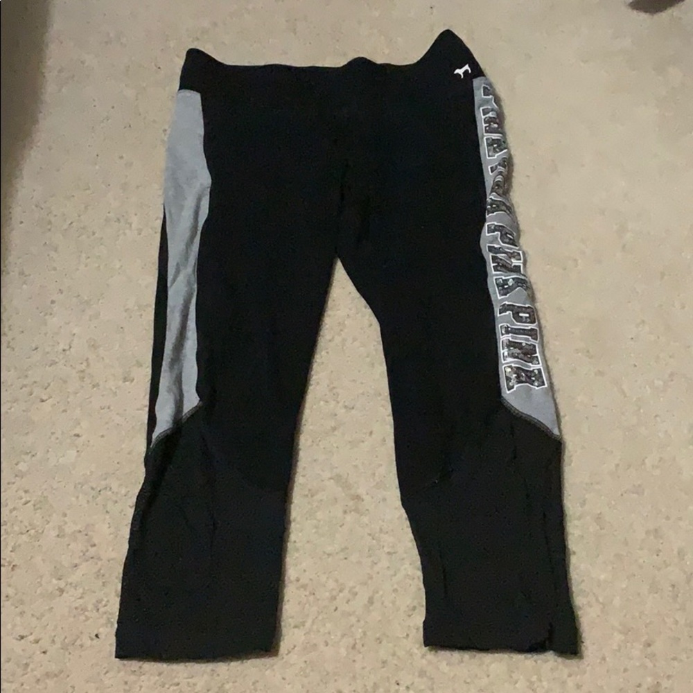 Crop mesh pink leggings